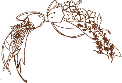 リボンと野の花のイラスト Taniweb制作