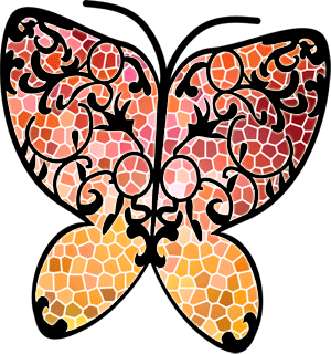 アンティーク 切り絵風 蝶のイラスト Taniweb制作